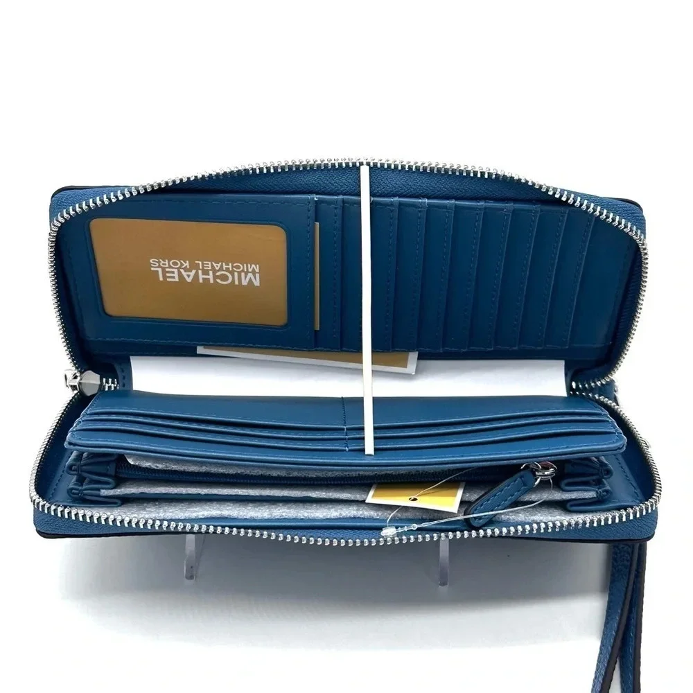 Michael Kors Large Continental Wallet Wristlet Teal (NWT)